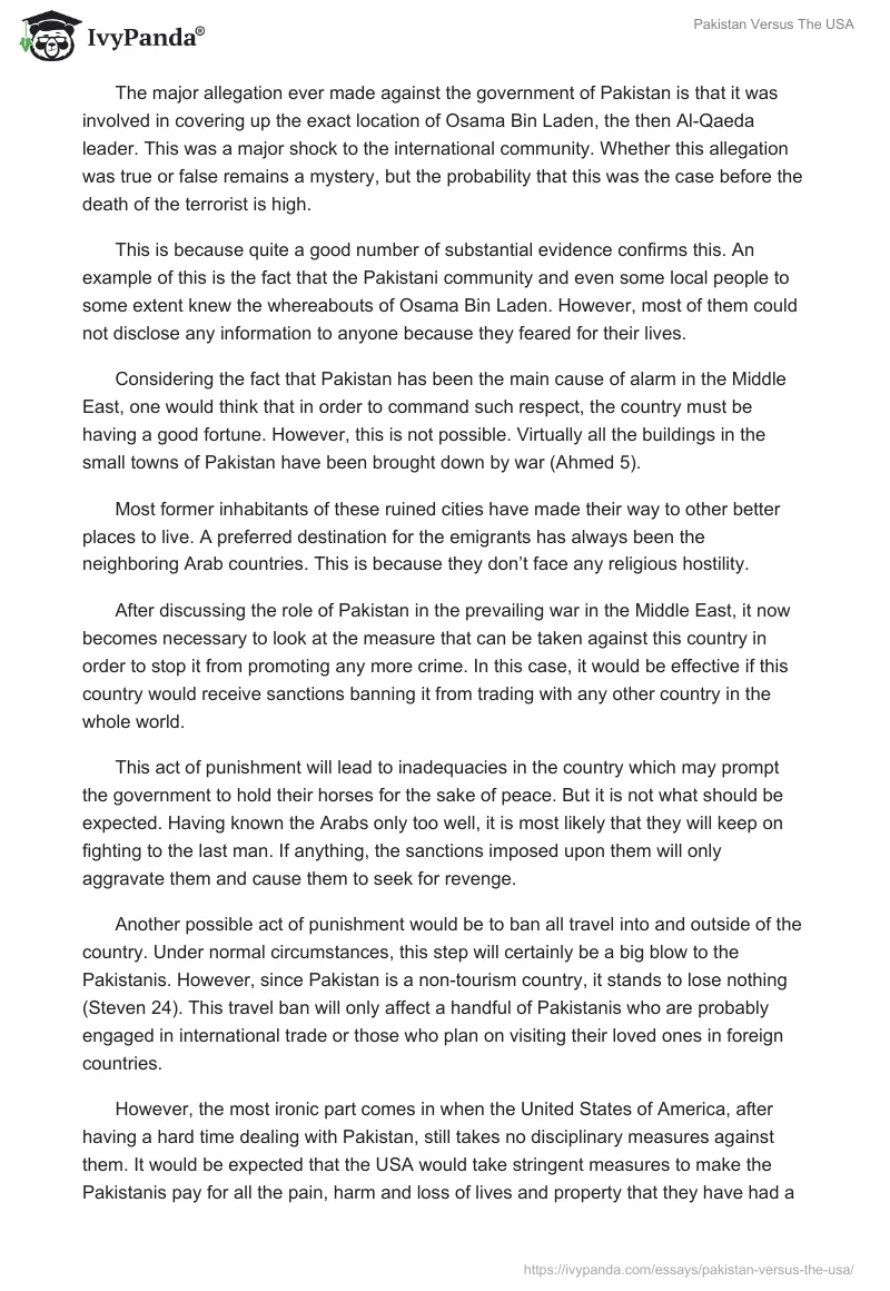 Pakistan Versus The USA. Page 2