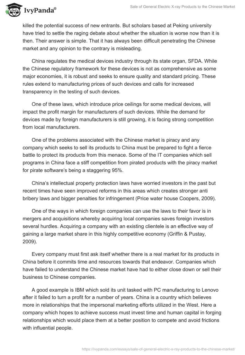 Sale of General Electric X-ray Products to the Chinese Market. Page 3