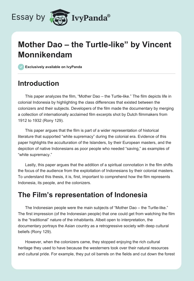"Mother Dao – the Turtle-like” by Vincent Monnikendam. Page 1