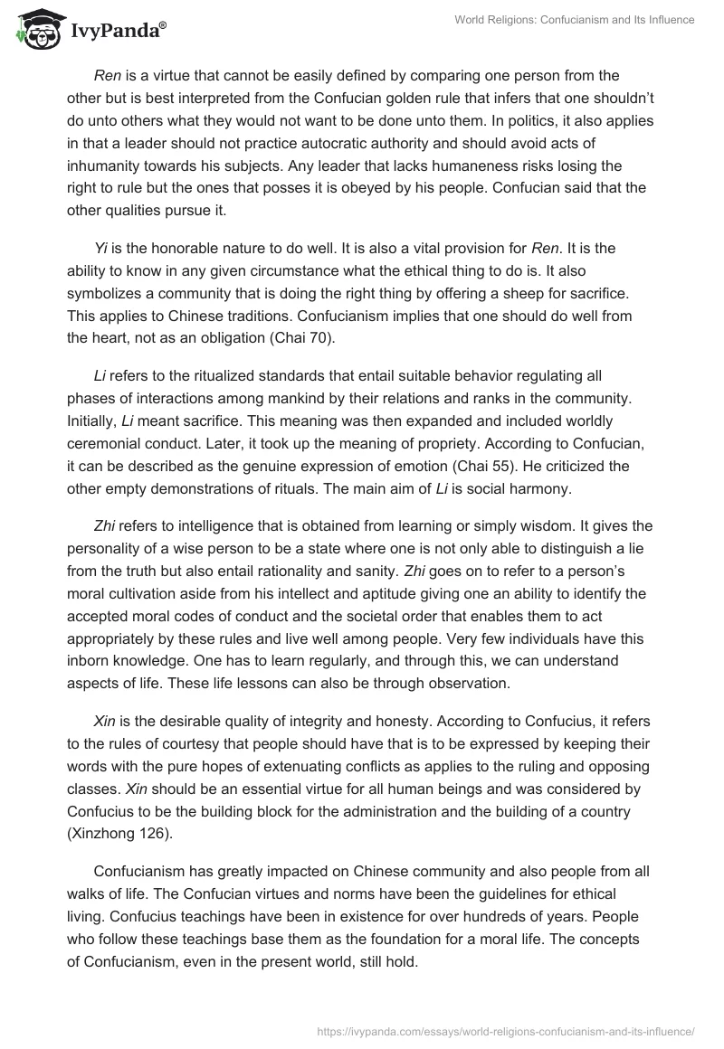 World Religions: Confucianism and Its Influence. Page 2