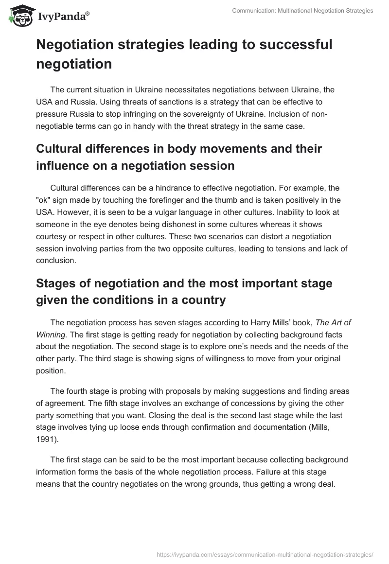 Communication: Multinational Negotiation Strategies. Page 2
