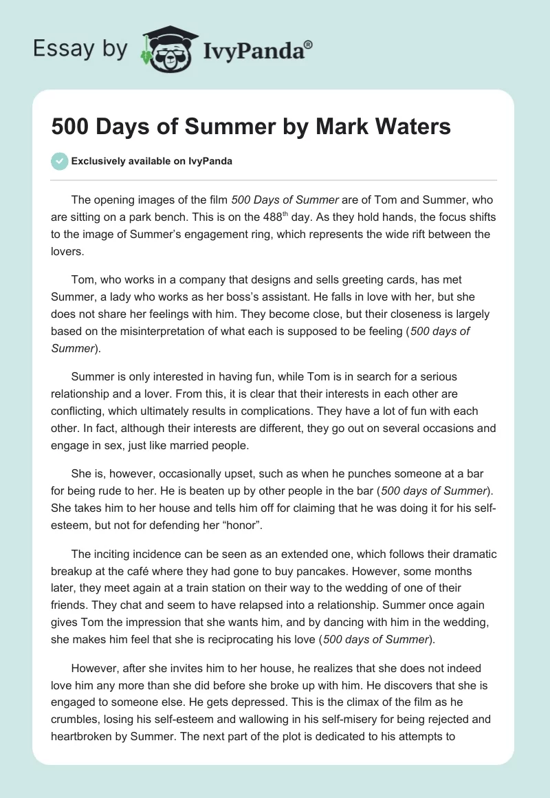 "500 Days of Summer" by Mark Waters. Page 1