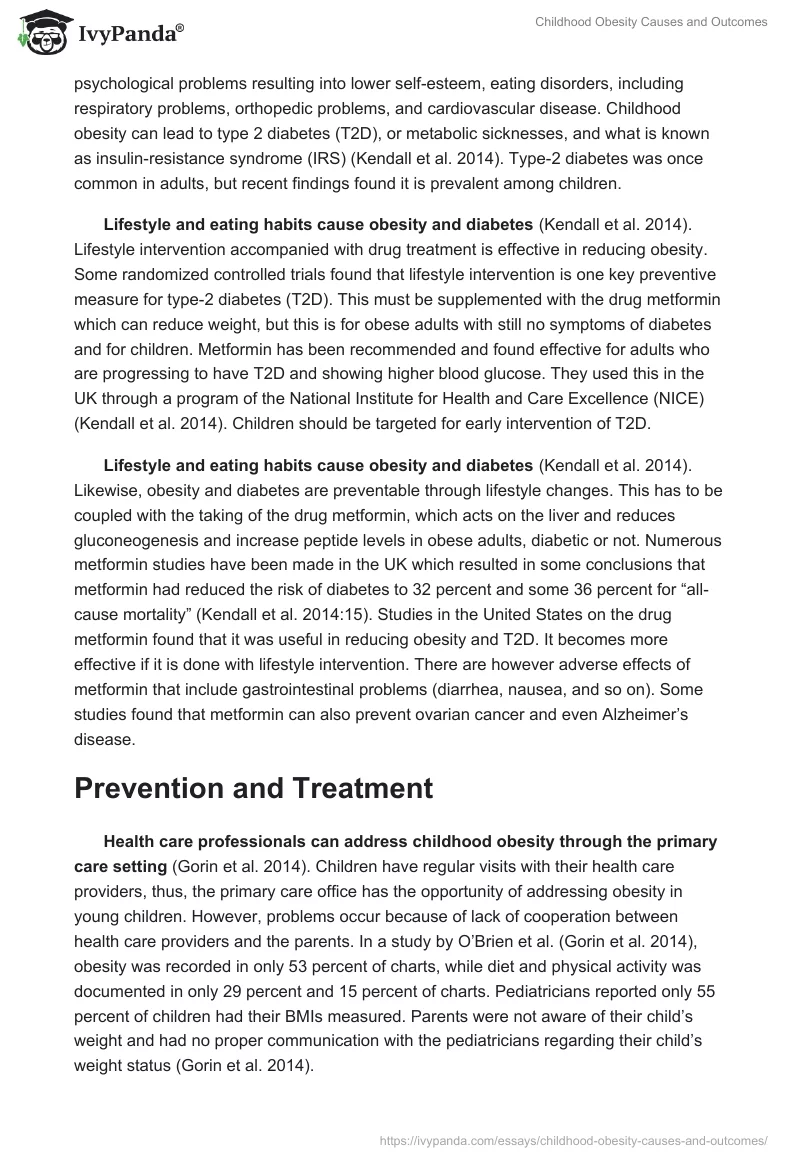 Childhood Obesity Causes and Outcomes. Page 5