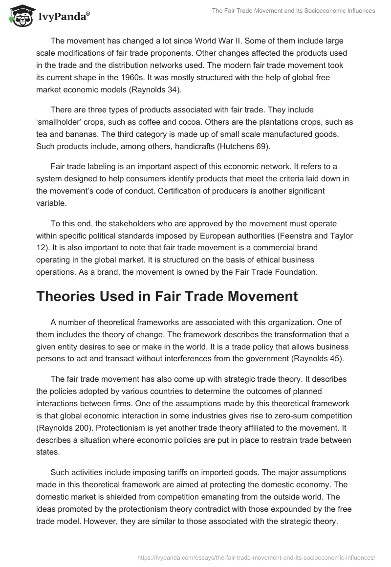 The Fair Trade Movement and Its Socioeconomic Influences. Page 2