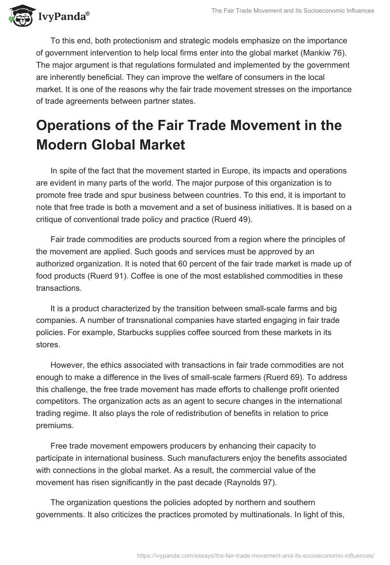 The Fair Trade Movement and Its Socioeconomic Influences. Page 3