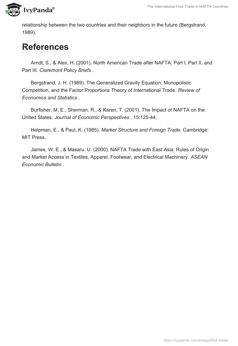 The International Free Trade in NAFTA Countries. Page 5