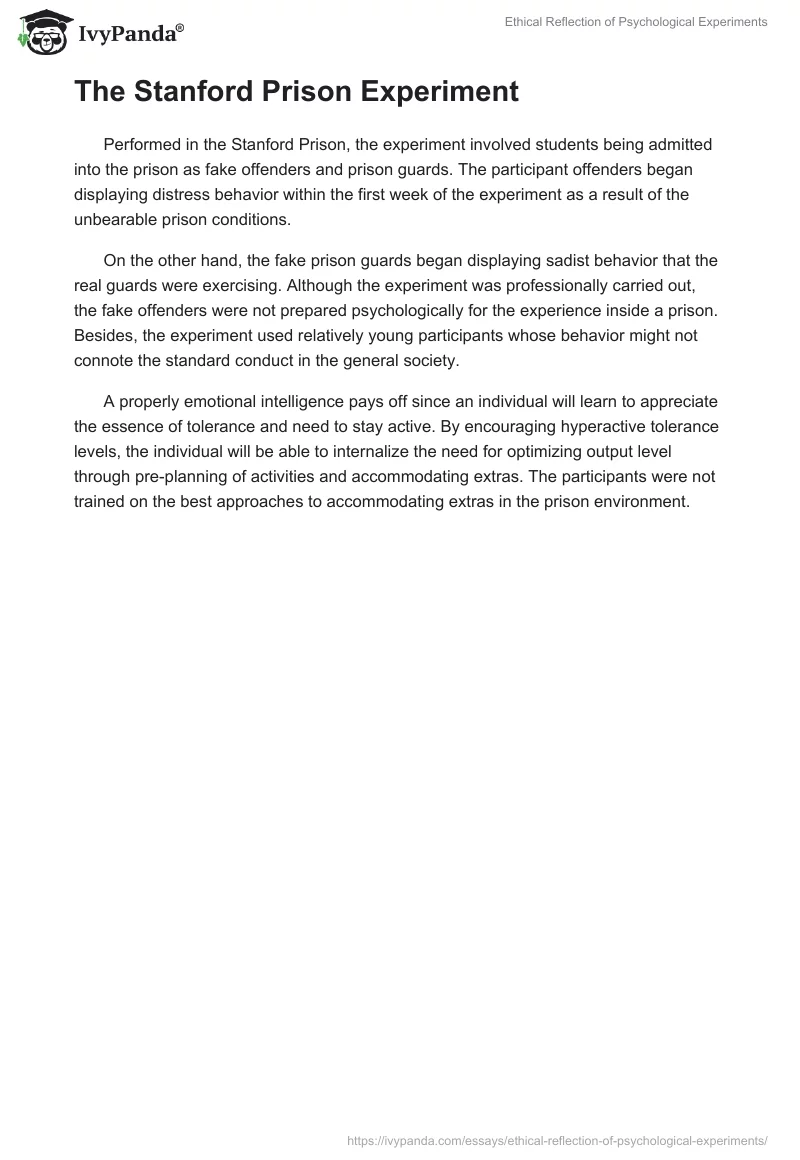 Ethical Reflection of Psychological Experiments. Page 3