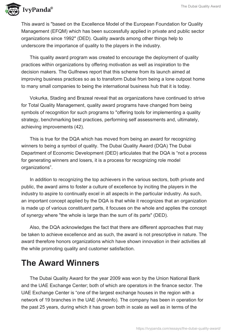 The Dubai Quality Award. Page 2