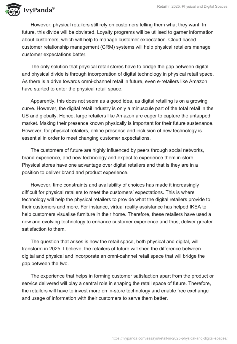Retail in 2025: Physical and Digital Spaces. Page 3