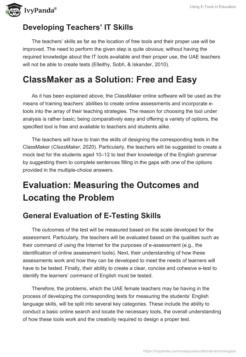 Using E-Tools in Education. Page 4