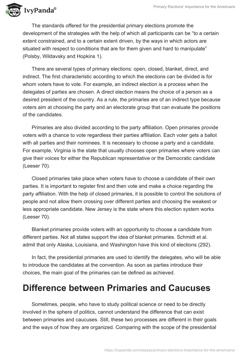 Primary Elections' Importance for the Americans. Page 3