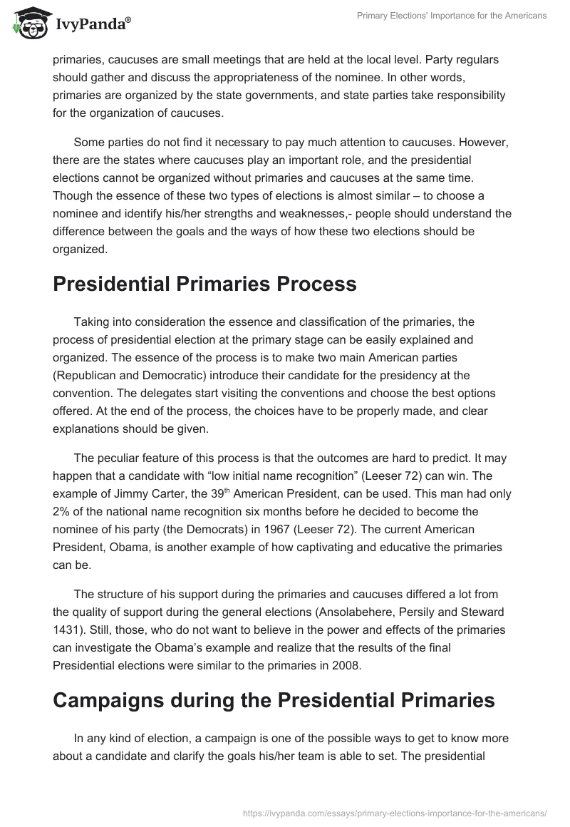 Primary Elections' Importance for the Americans. Page 4