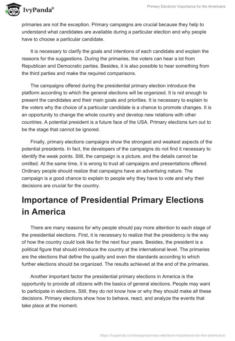 Primary Elections' Importance for the Americans. Page 5