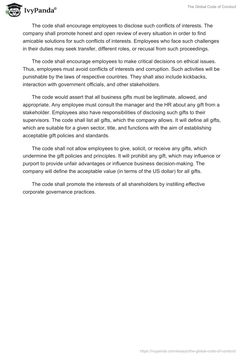 The Global Code of Conduct. Page 2