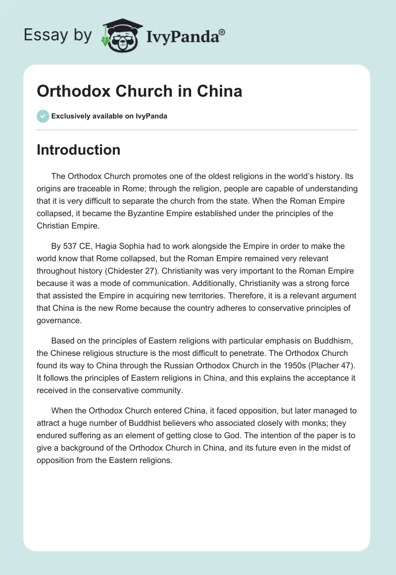 Orthodox Church in China. Page 1