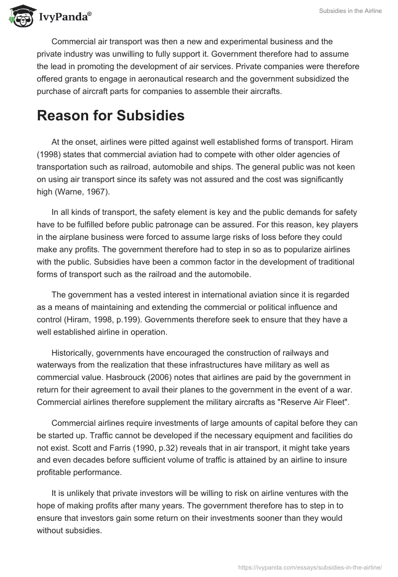 Subsidies in the Airline. Page 2