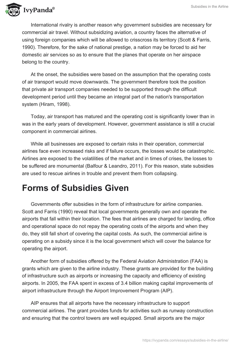 Subsidies in the Airline. Page 3