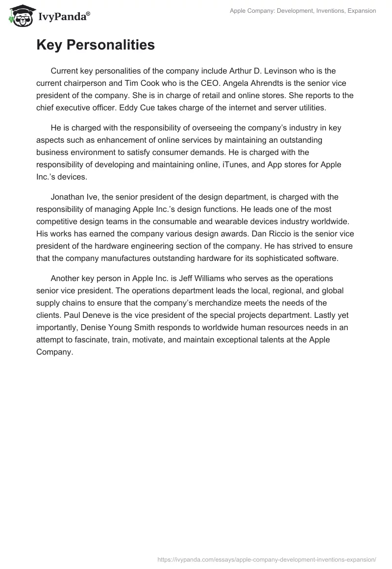 Apple Company: Development, Inventions, Expansion. Page 3