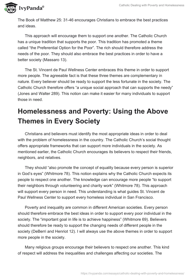 Catholic Dealing With Poverty and Homelessness. Page 4
