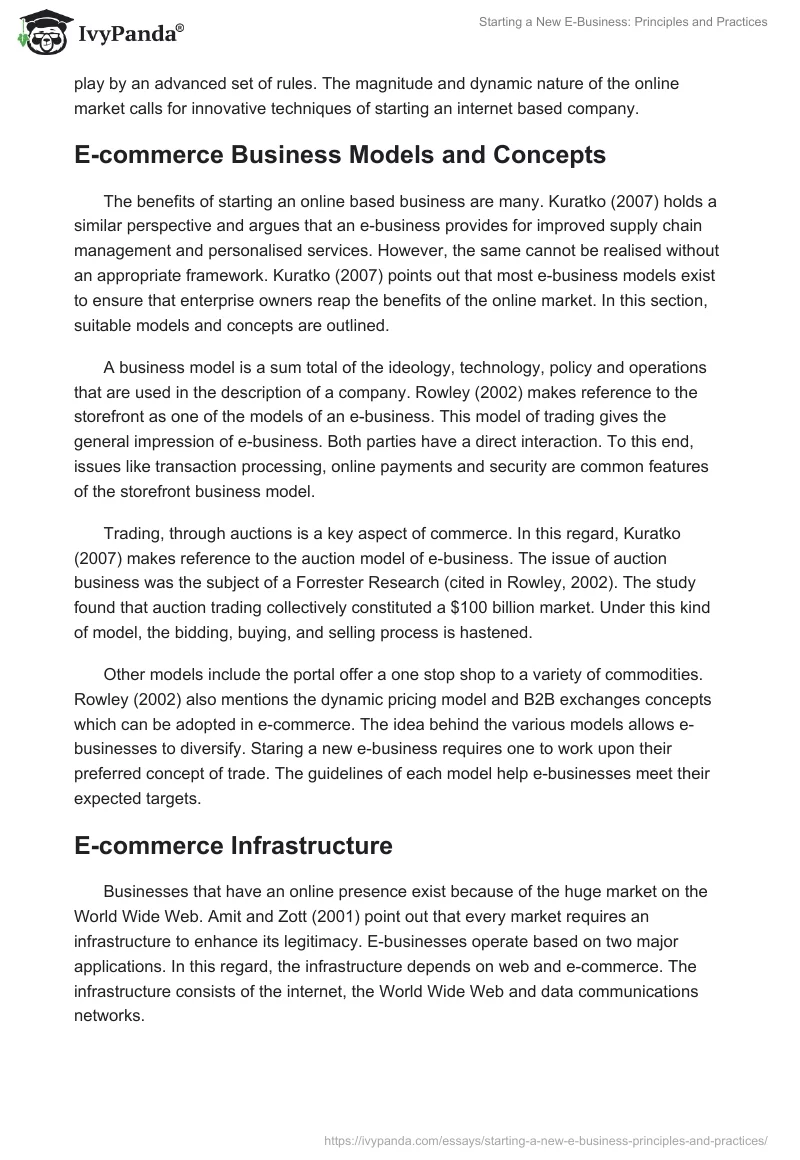 Starting a New E-Business: Principles and Practices. Page 2