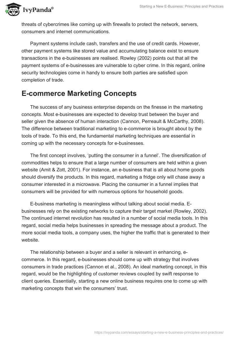 Starting a New E-Business: Principles and Practices. Page 4