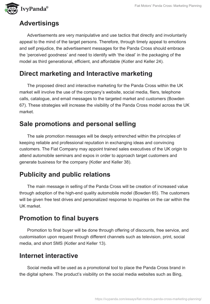 Fiat Motors’ Panda Cross: Marketing Planning. Page 3