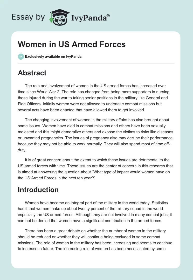 Women in US Armed Forces. Page 1