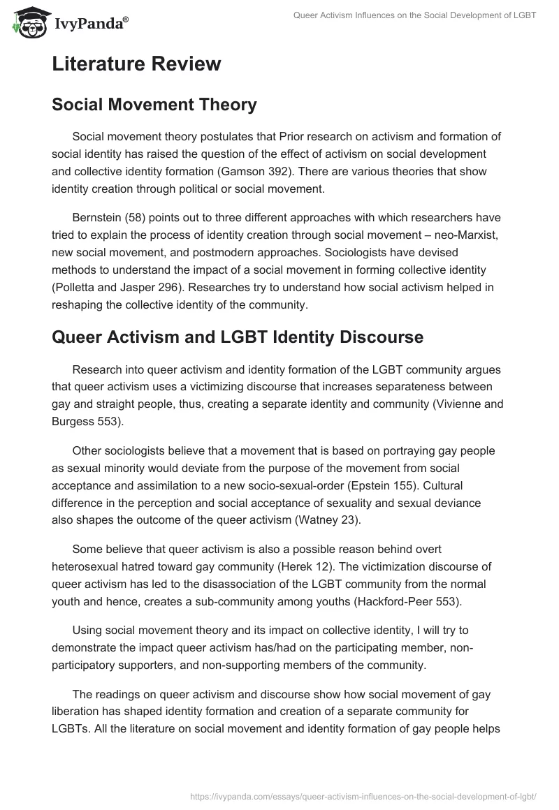 Queer Activism Influences on the Social Development of LGBT. Page 3