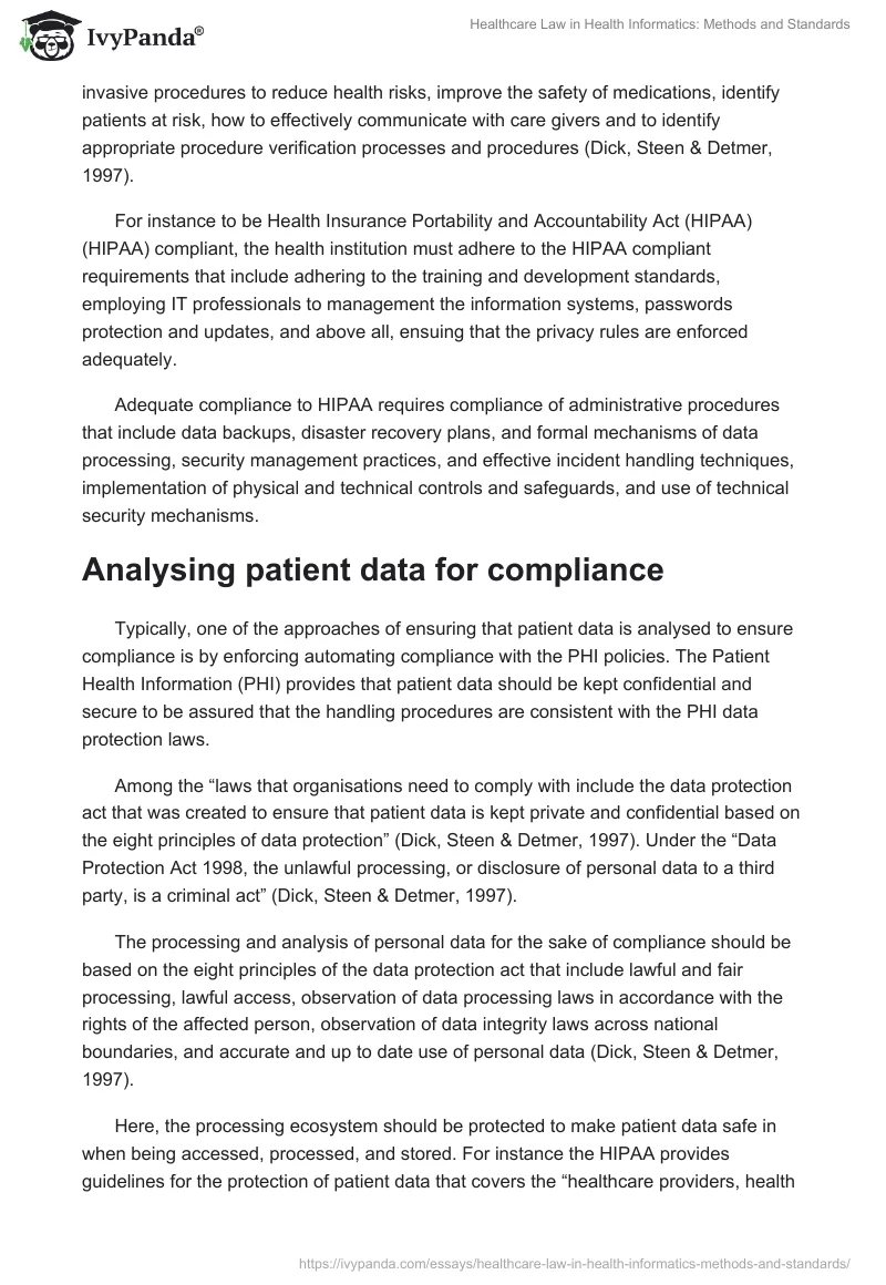 Healthcare Law in Health Informatics: Methods and Standards. Page 3