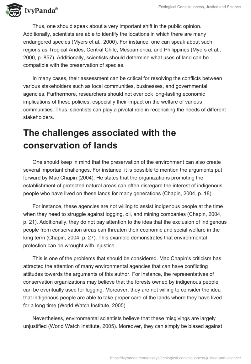 Ecological Consciousness, Justice and Science. Page 2