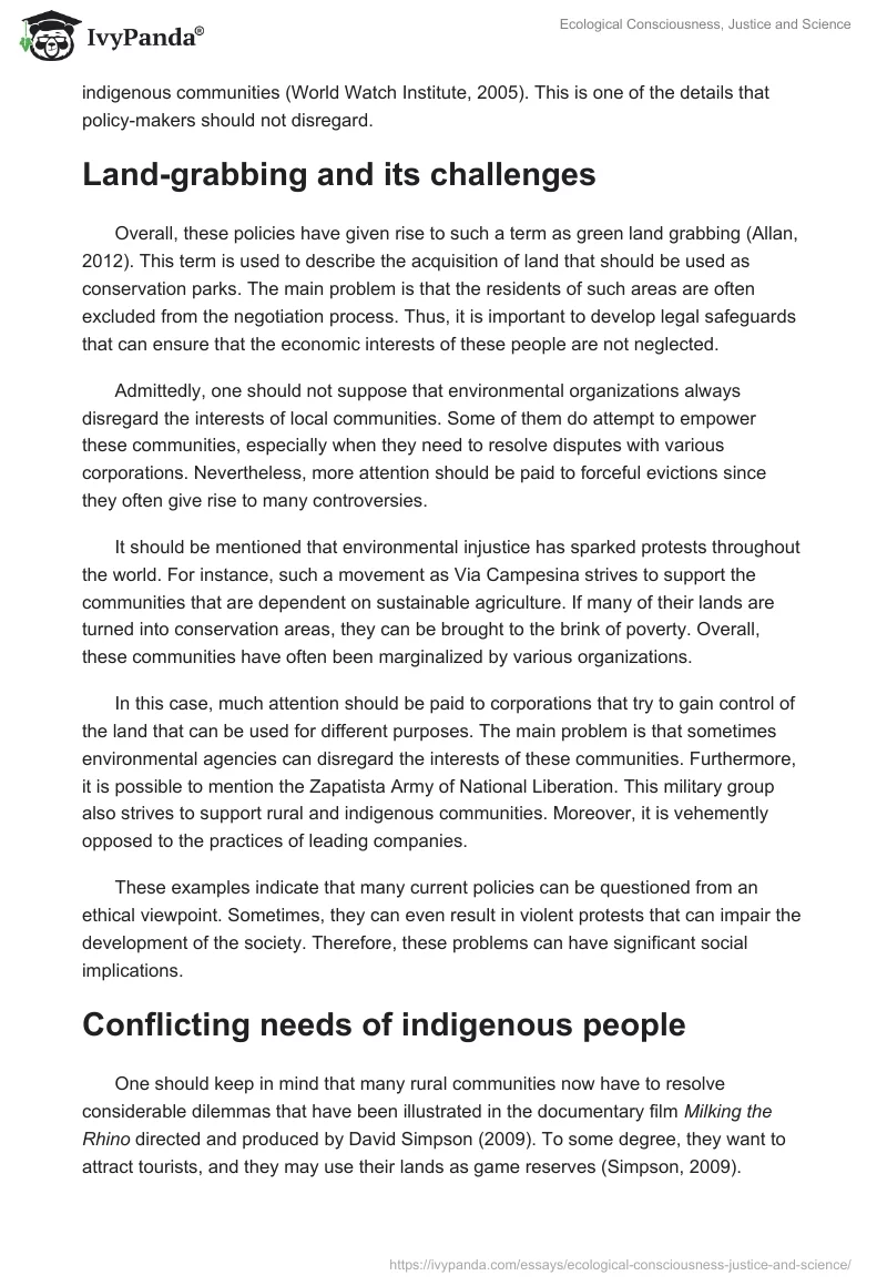 Ecological Consciousness, Justice and Science. Page 3