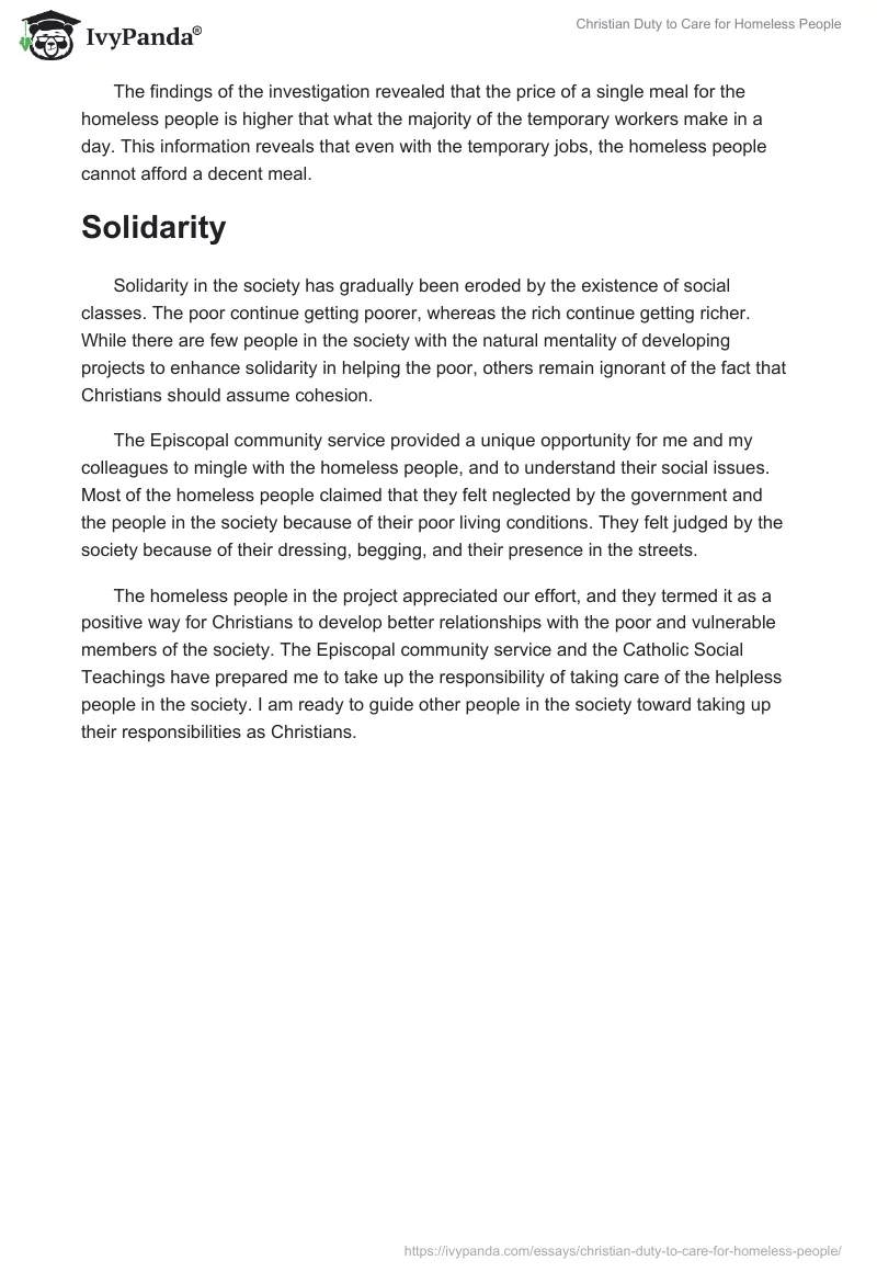Christian Duty to Care for Homeless People. Page 4