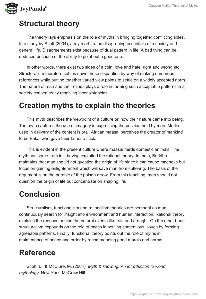 Creation Myths: Theories of Myths. Page 3