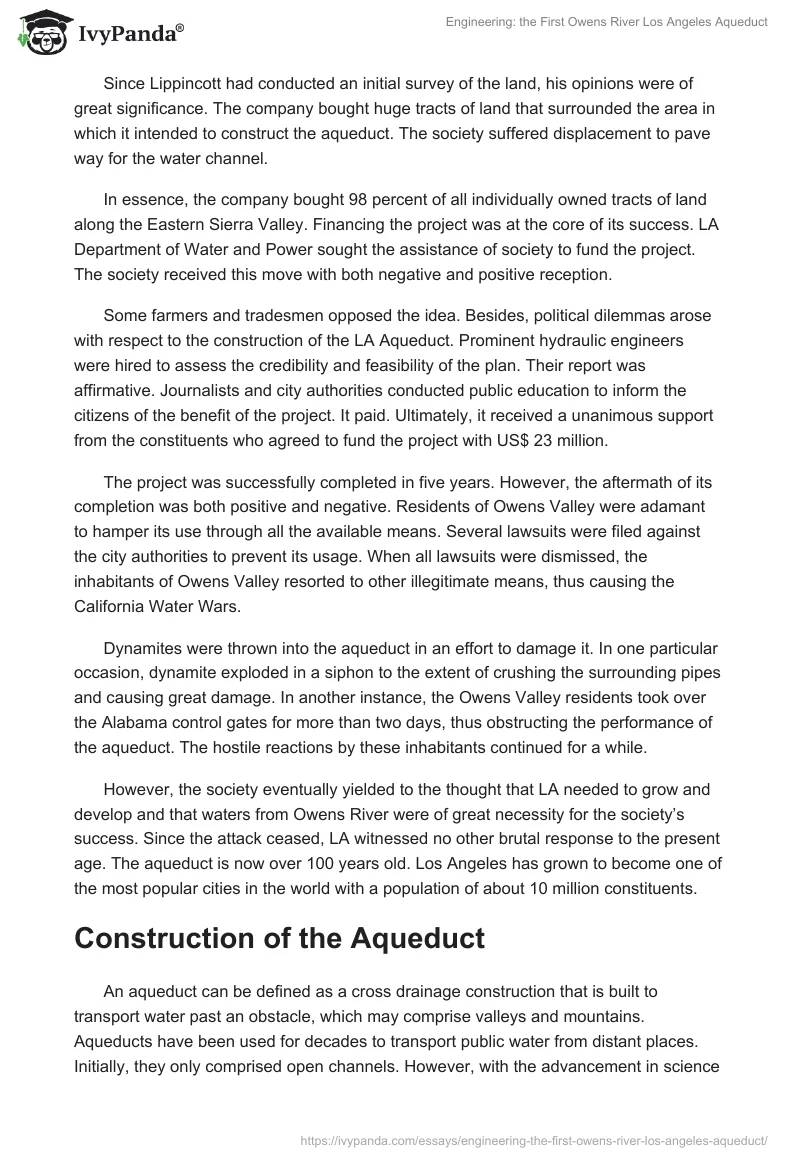 Engineering: the First Owens River Los Angeles Aqueduct. Page 5