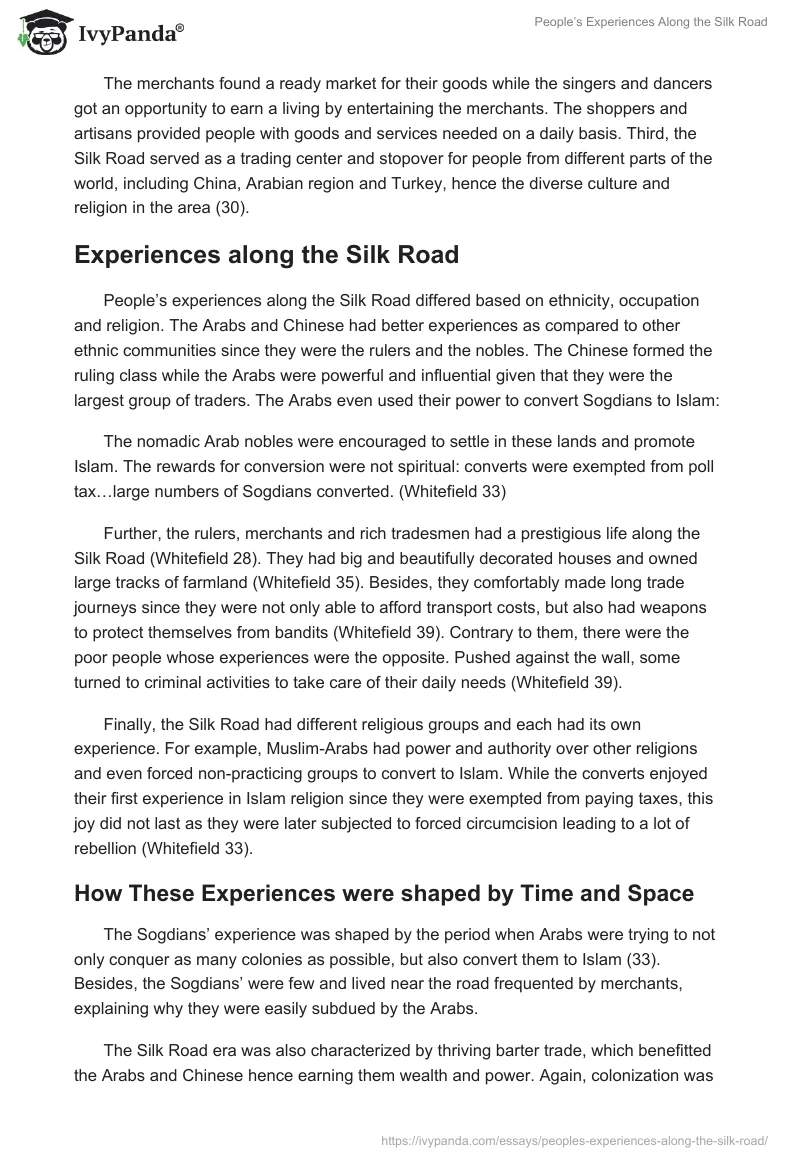 People’s Experiences Along the Silk Road. Page 2