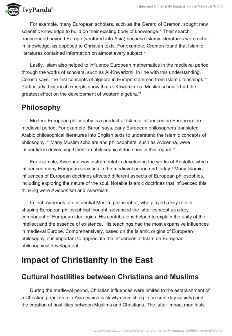 Islam and Christianity Impacts on the Medieval World. Page 2
