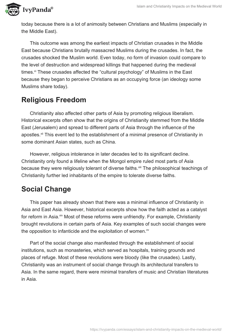 Islam and Christianity Impacts on the Medieval World. Page 3