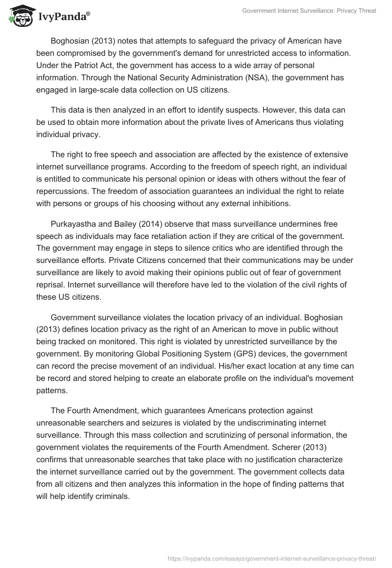 Government Internet Surveillance: Privacy Threat. Page 3