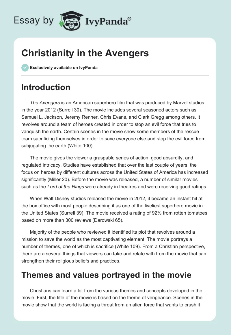 Christianity in "the Avengers". Page 1