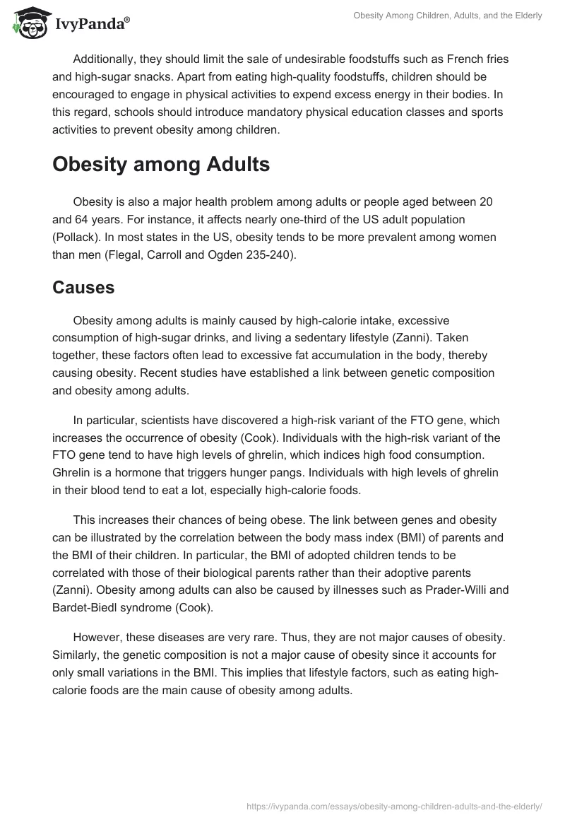 Obesity Among Children, Adults, and the Elderly. Page 3