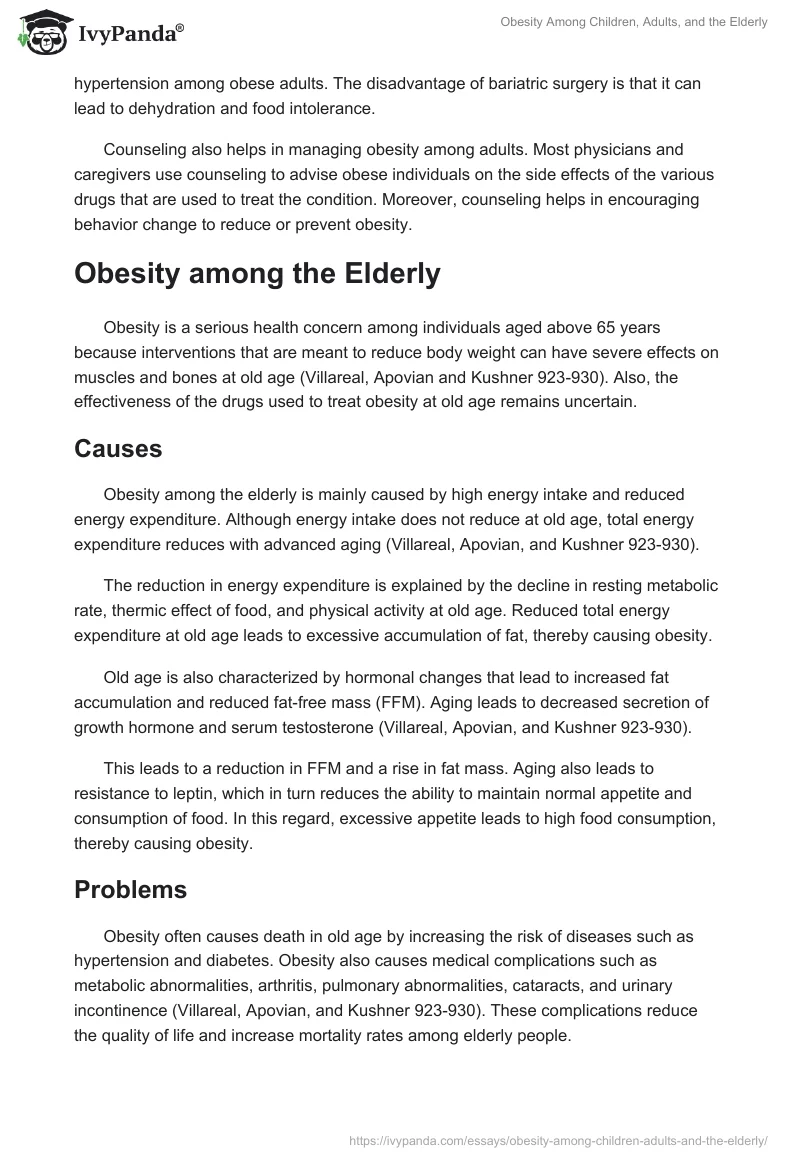 Obesity Among Children, Adults, and the Elderly. Page 5