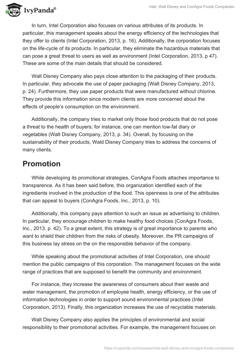 Intel, Walt Disney and ConAgra Foods Companies. Page 2