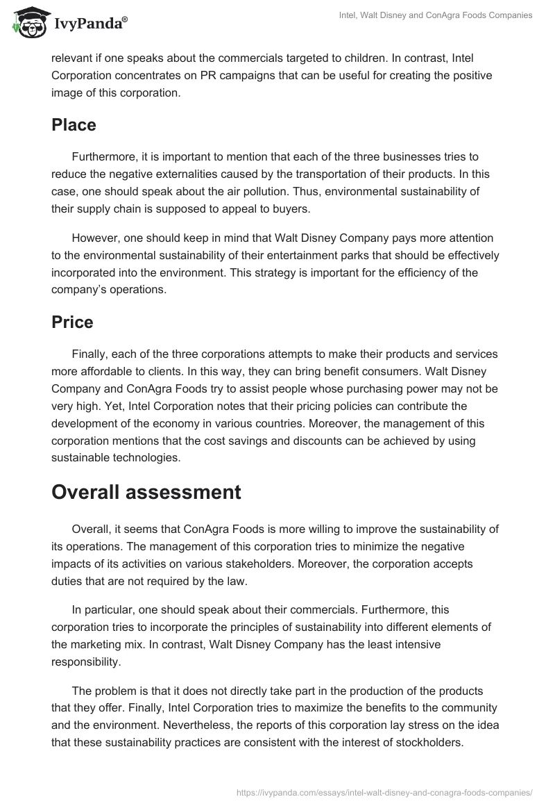 Intel, Walt Disney and ConAgra Foods Companies. Page 5