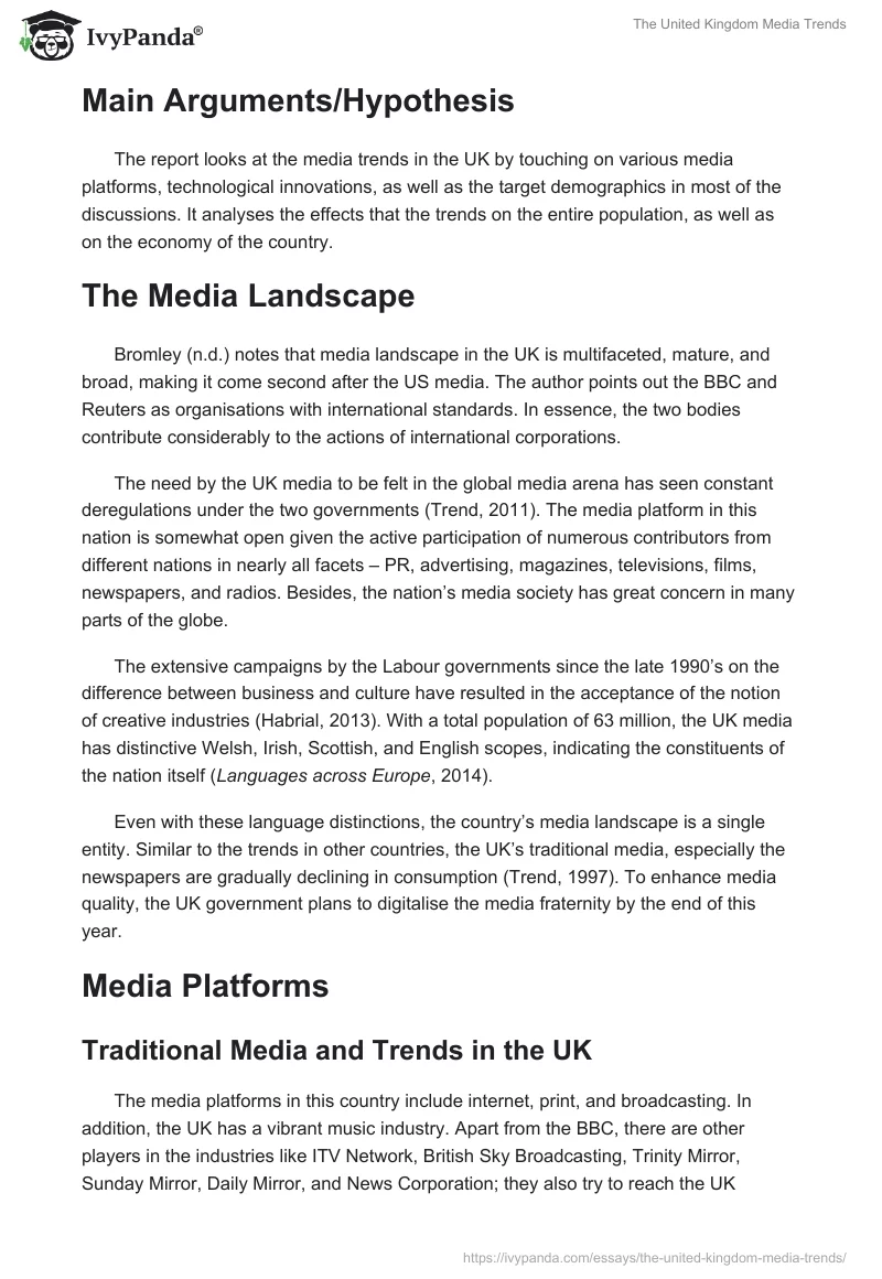 The United Kingdom Media Trends. Page 2
