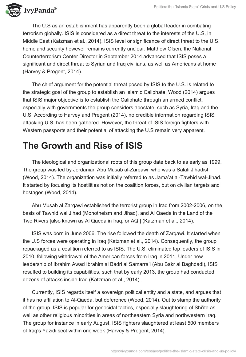 Politics: the “Islamic State” Crisis and U.S Policy. Page 2