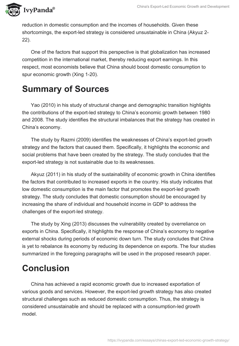 China's Export-Led Economic Growth and Development. Page 2