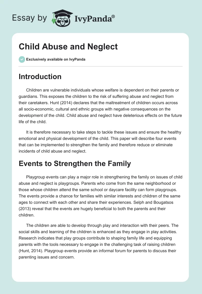 Child Abuse and Neglect. Page 1