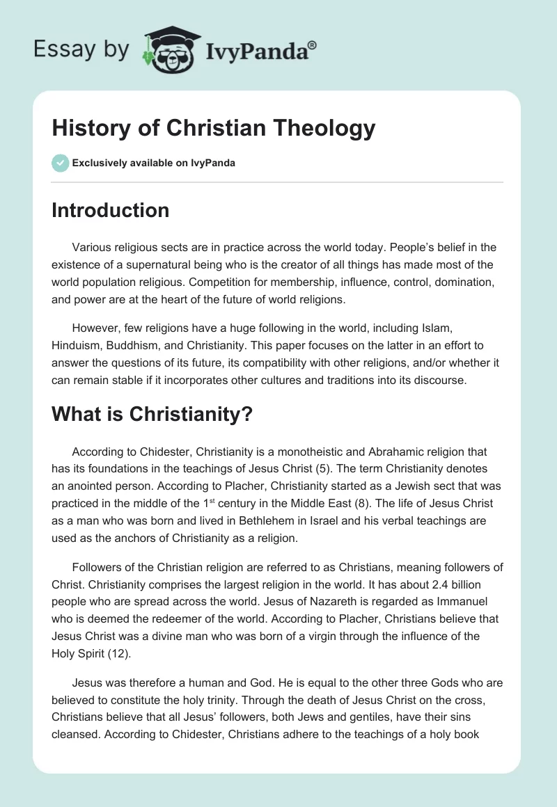 History of Christian Theology. Page 1