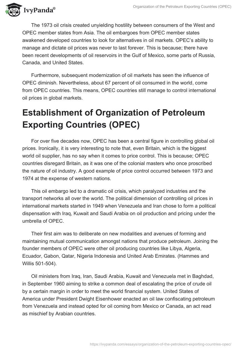 Organization of the Petroleum Exporting Countries (OPEC). Page 3