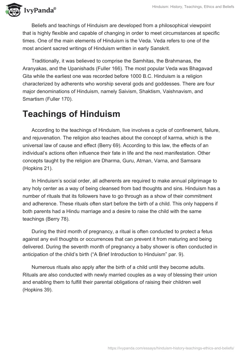 Hinduism: History, Teachings, Ethics and Beliefs. Page 2